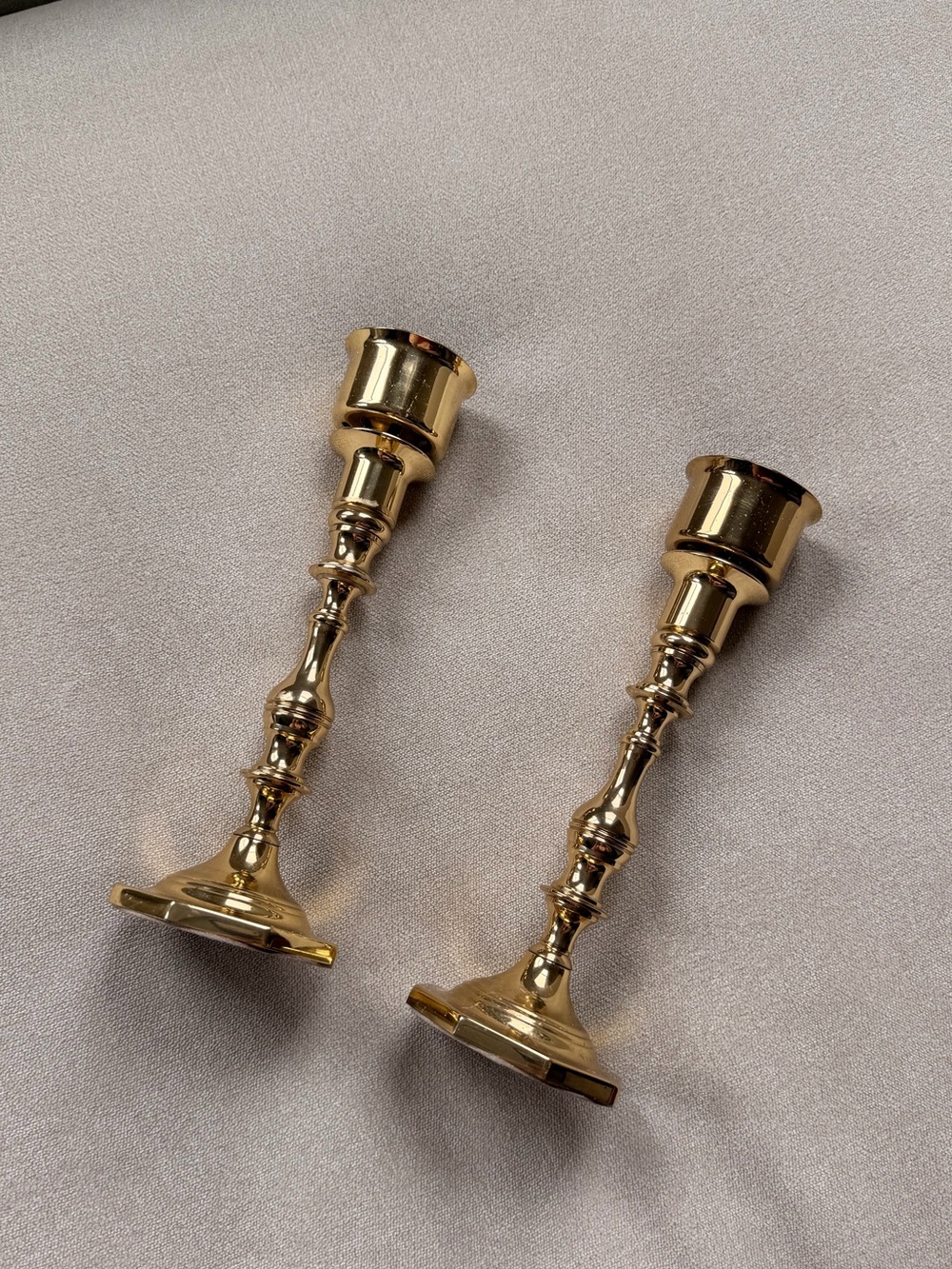 Set Of Vintage Baldwin Solid Brass Taper Candle Holders -sets of Candle Sticks